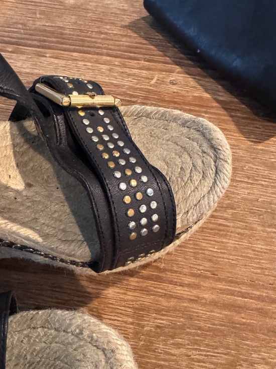 Alexander McQueen Black Studded Wedge Sandal - Picture 8 of 12